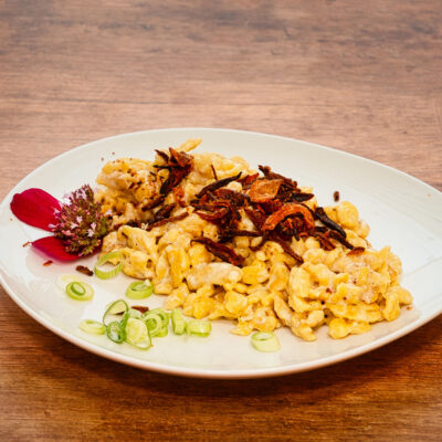 Käsespätzle mit Röstzwiebel